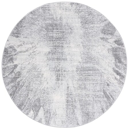 Safavieh 6 ft. 7 in. x 6 ft. 7 in. Tulum Power Loomed Round Area Rug; Ivory & Grey TUL228A-7R